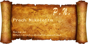 Prech Nikoletta névjegykártya